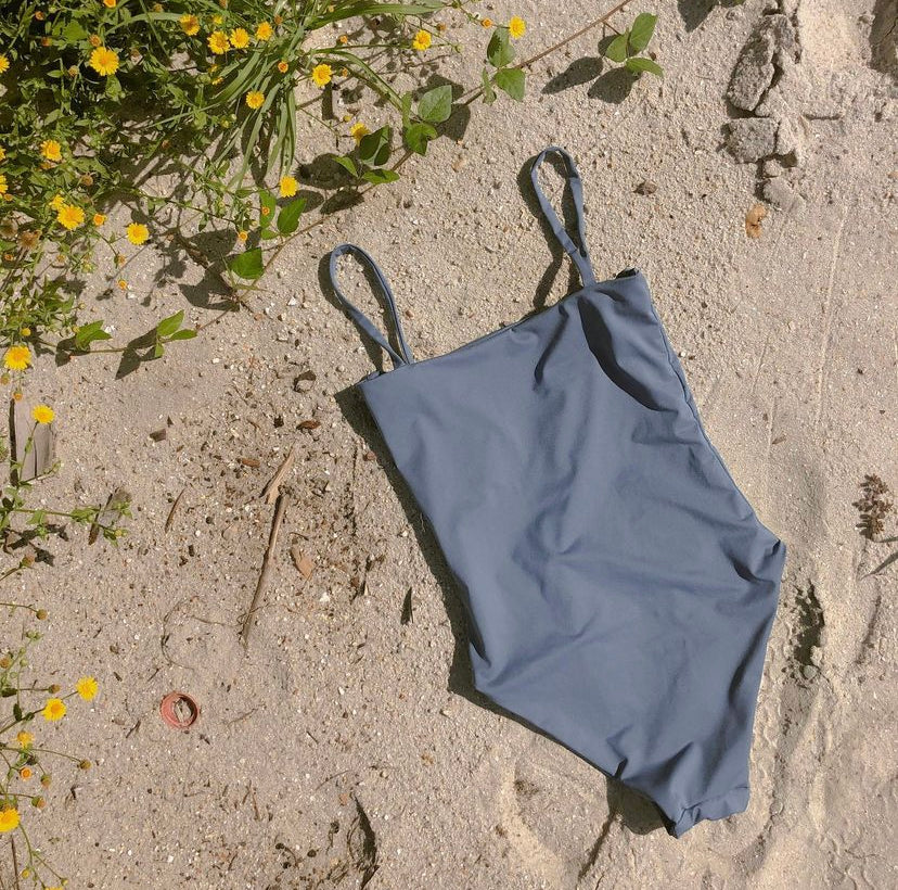 BLUE ONE PIECE SUSTAINABLE SWIMSUIT FOR WOMEN MEADEUX.COM