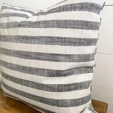 GREY AND CREAM NAUTICAL STRIPED PILLOW COVER - MeadeuxGREY AND CREAM NAUTICAL STRIPED PILLOW COVERPillow CoversMeadeux