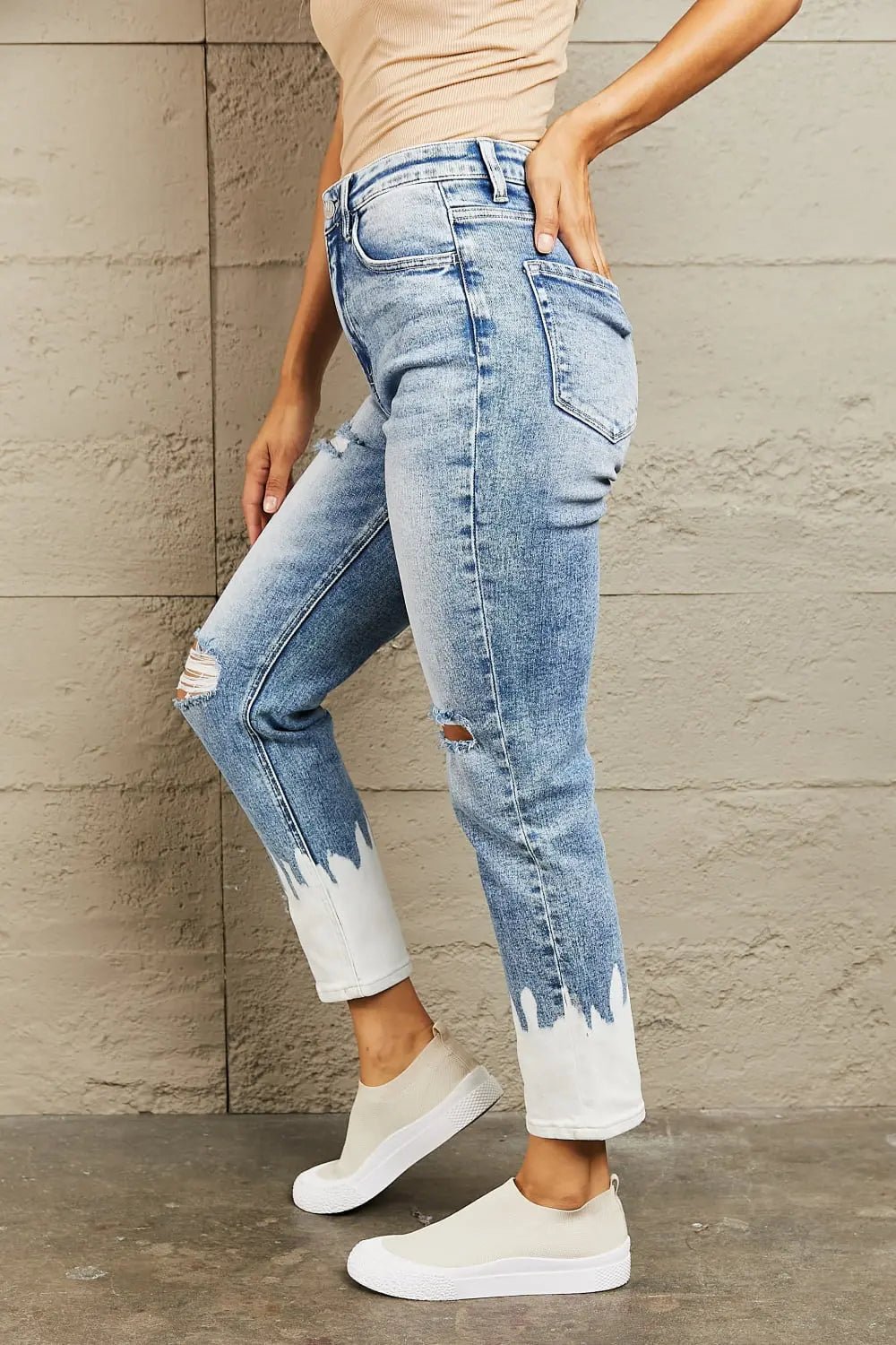 HIGH WAIST CROPPED PAINTED DENIM JEANS FOR WOMEN - MeadeuxHIGH WAIST CROPPED PAINTED DENIM JEANS FOR WOMENJeansMeadeux