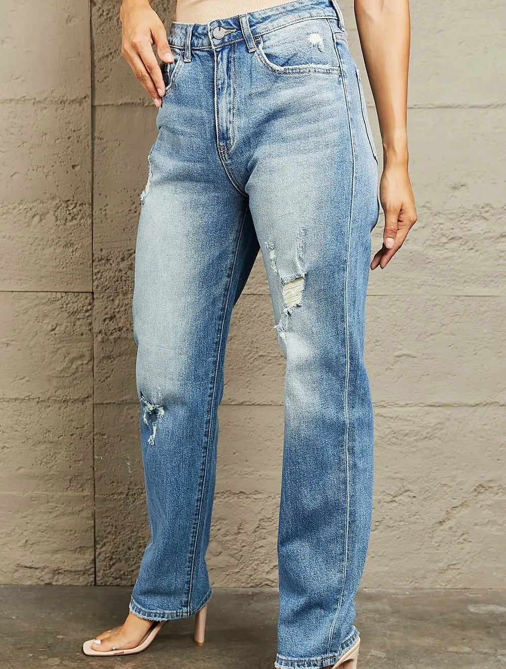 HIGH WAISTED FASHION TRENDS STRAIGHT LEG JEANS - MeadeuxHIGH WAISTED FASHION TRENDS STRAIGHT LEG JEANSJeansMeadeux