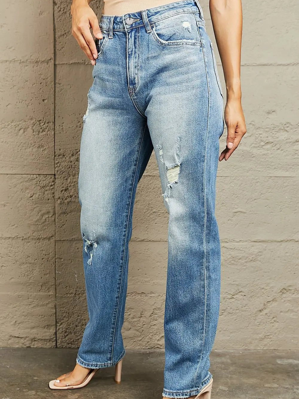 HIGH WAISTED FASHION TRENDS STRAIGHT LEG JEANS - MeadeuxHIGH WAISTED FASHION TRENDS STRAIGHT LEG JEANSJeansMeadeux