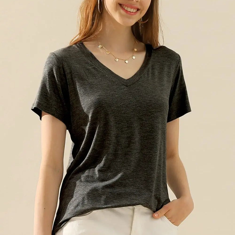 LOOSE FIT OVERFLOWING BAGGY V-NECK T-SHIRT - MeadeuxLOOSE FIT OVERFLOWING BAGGY V-NECK T-SHIRTTopsMeadeux