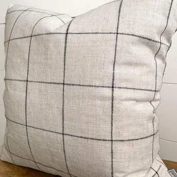 NEUTRAL THROW PILLOW COVER WITH BLACK LINES - MeadeuxNEUTRAL THROW PILLOW COVER WITH BLACK LINESPillow CoversMeadeux