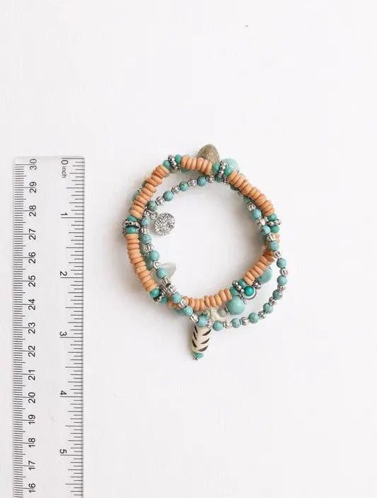 STACKABLE MIXED BEAD TURQUOISE BEADED BRACELET - MeadeuxSTACKABLE MIXED BEAD TURQUOISE BEADED BRACELETAccessoriesMeadeux