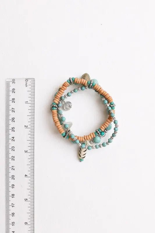 STACKABLE MIXED BEAD TURQUOISE BEADED BRACELET - MeadeuxSTACKABLE MIXED BEAD TURQUOISE BEADED BRACELETAccessoriesMeadeux