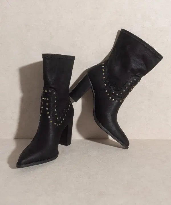 WESTERN STYLE STUDDED BOOTS - MeadeuxWESTERN STYLE STUDDED BOOTSShoesMeadeux