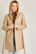 JQ Fleece Belted Hoodie Coat Meadeux