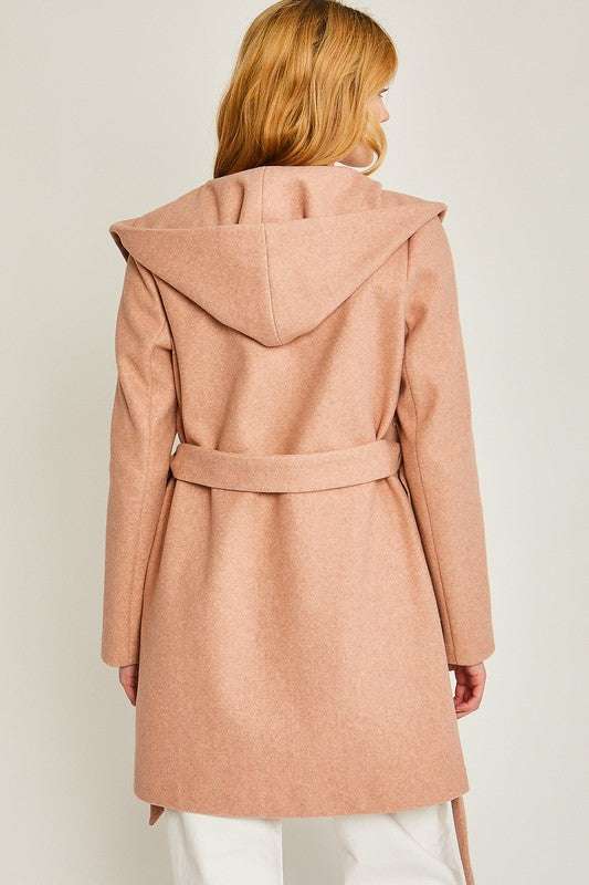 JQ Fleece Belted Hoodie Coat Meadeux