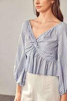 TWISTED BALLOON SLEEVE TOP Meadeux