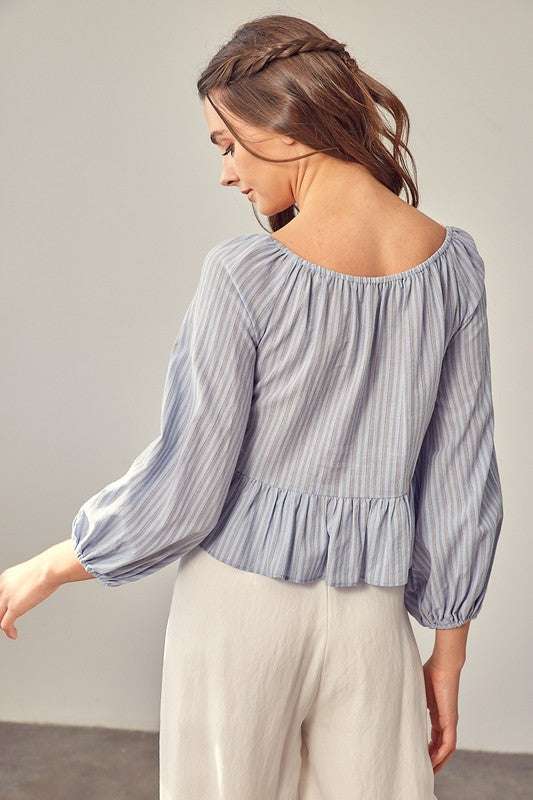 TWISTED BALLOON SLEEVE TOP Meadeux