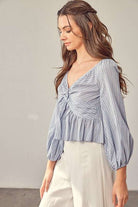 TWISTED BALLOON SLEEVE TOP Meadeux