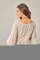 TWISTED BALLOON SLEEVE TOP Meadeux