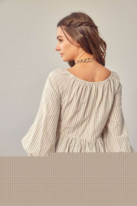 TWISTED BALLOON SLEEVE TOP Meadeux