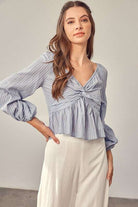 TWISTED BALLOON SLEEVE TOP Meadeux