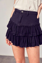 Shirred Crapon Cont Detail Denim Skorts Meadeux