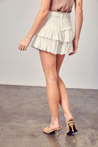 Shirred Crapon Cont Detail Denim Skorts Meadeux