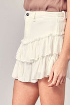 Shirred Crapon Cont Detail Denim Skorts Meadeux