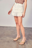 Shirred Crapon Cont Detail Denim Skorts Meadeux