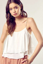 Beaded Shoulder Strap Cami Top Meadeux