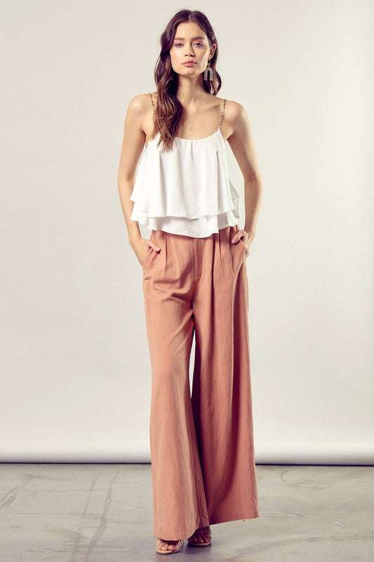 Beaded Shoulder Strap Cami Top Meadeux
