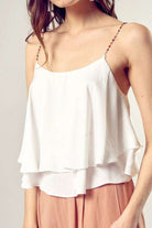 Beaded Shoulder Strap Cami Top Meadeux