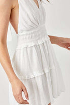 Halter Neck Smocked Ruffle Dress Meadeux