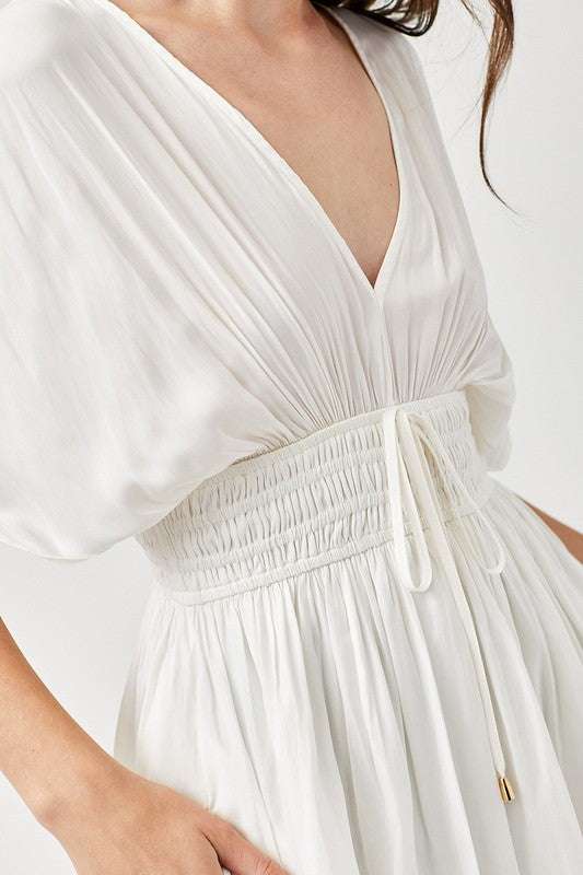 Smocked Waist with Tassel Strap Dress Meadeux