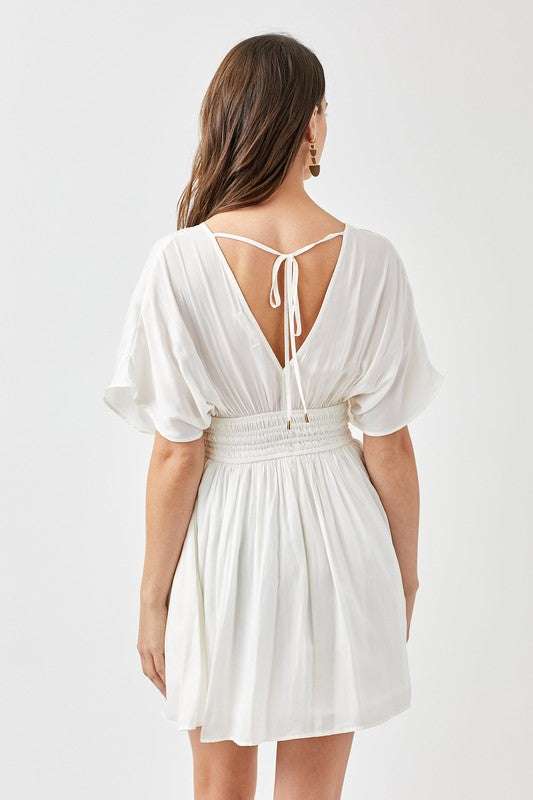 Smocked Waist with Tassel Strap Dress Meadeux