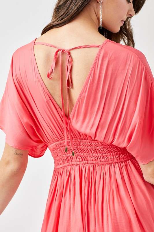 Smocked Waist with Tassel Strap Dress Meadeux