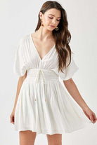 Smocked Waist with Tassel Strap Dress Meadeux