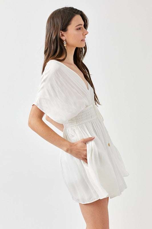 Smocked Waist with Tassel Strap Dress Meadeux