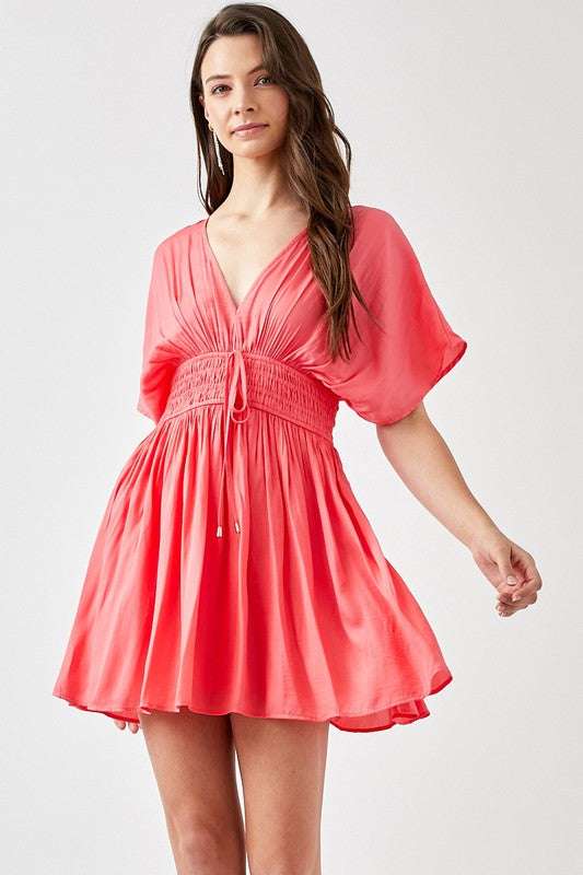 Smocked Waist with Tassel Strap Dress Meadeux