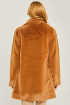 Woven Solid Teddy Collar Coat Meadeux