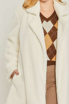 Woven Solid Teddy Collar Coat Meadeux