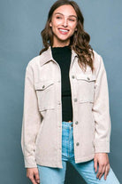 Corduroy Button Down Jacket With Pockets Meadeux