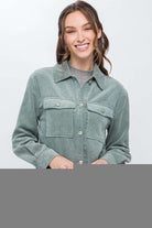 Corduroy Button Down Jacket With Pockets Meadeux