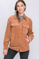 Corduroy Button Down Jacket With Pockets Meadeux