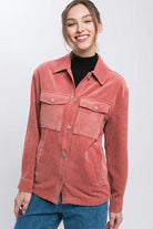 Corduroy Button Down Jacket With Pockets Meadeux