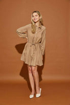 Twisted Belt Shirt Dress Meadeux