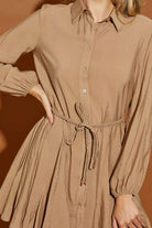 Twisted Belt Shirt Dress Meadeux