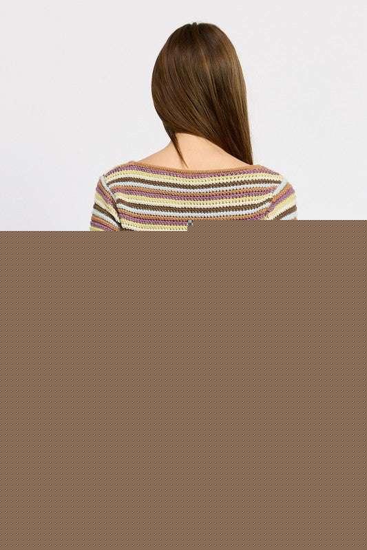 ROUND NECK CROCHET TOP WITH BELL SLEEVES Meadeux