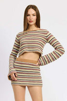 ROUND NECK CROCHET TOP WITH BELL SLEEVES Meadeux