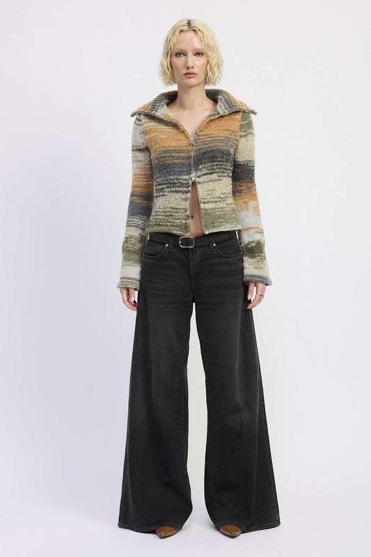 TURTLE NECK ZIP UP Meadeux