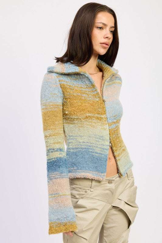 TURTLE NECK ZIP UP Meadeux