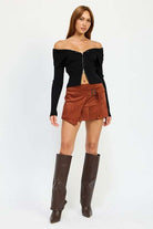 WRAPPED BUCKLE BELT MINI SKIRT Meadeux