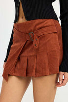 WRAPPED BUCKLE BELT MINI SKIRT Meadeux
