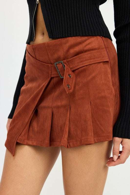 WRAPPED BUCKLE BELT MINI SKIRT Meadeux