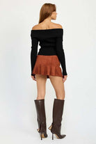 WRAPPED BUCKLE BELT MINI SKIRT Meadeux