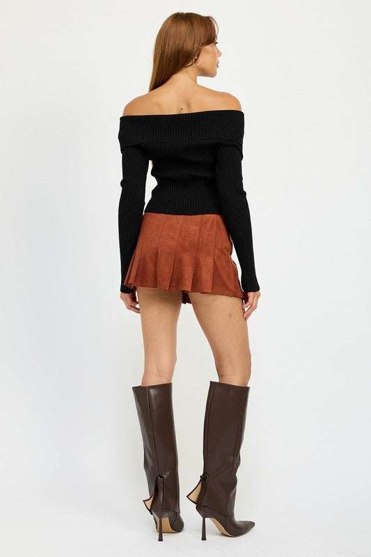 WRAPPED BUCKLE BELT MINI SKIRT Meadeux