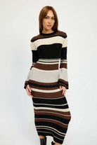 STRIPE MAXI BODYCON DRESS Meadeux